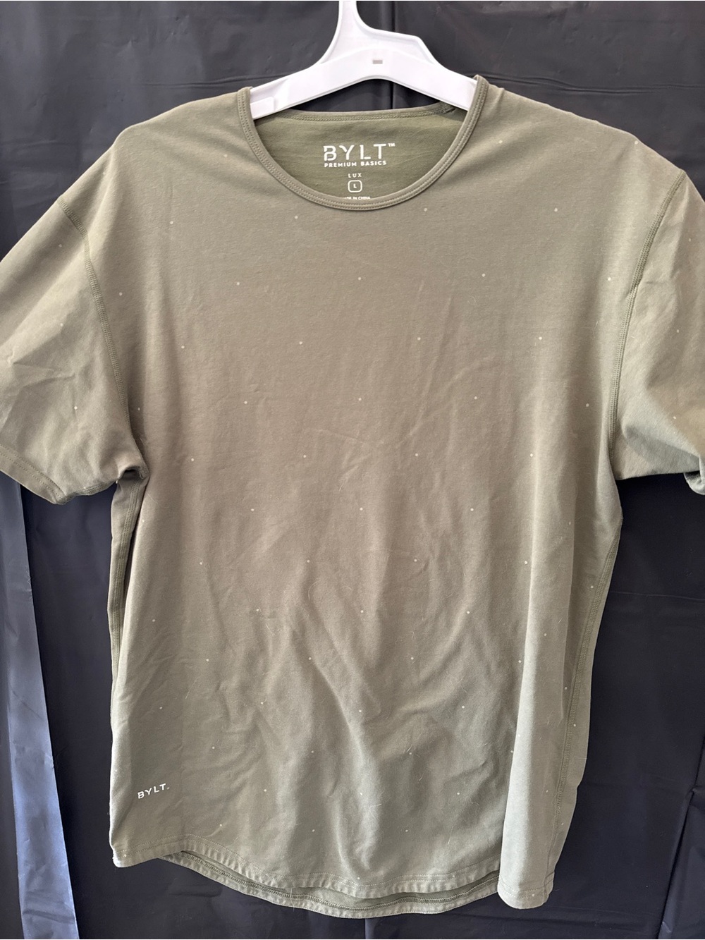 BYLT Basics Olive Speckled Crew Neck Tee